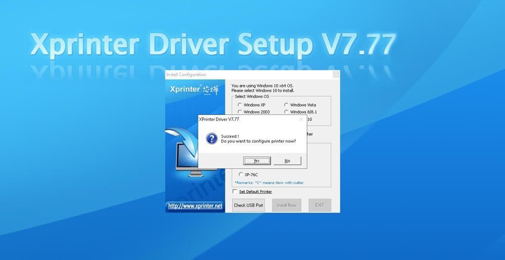 Driver máy in hóa đơn nhiệt Xprinter V7.77 cho Windows