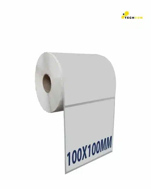 Decal giấy in nhiệt in mã vạch, tem nhãn khổ 100x100mm, cuộn 50m