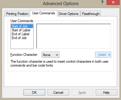Ví dụ cài đặt kích thước nhãn trong phần mềm driver máy in mã vạch TSC