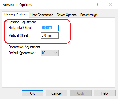 Điều chỉnh hiệu số dọc và ngang để căn chỉnh lề cho bản in mã vạch