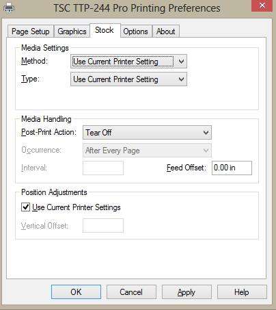 Ví dụ cài đặt loại giấy (Media Type) cho máy in mã vạch TSC
