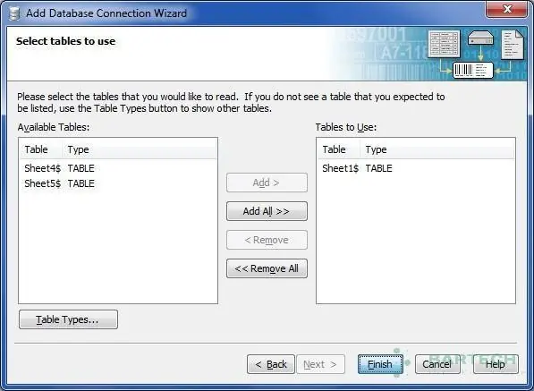 Hoàn tất quá trình liên kết file Excel với phần mềm Bartender.