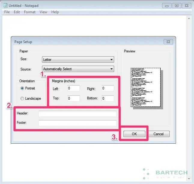 Chọn máy in Zebra GX430t đã cài đặt trong cửa sổ Print của Notepad